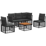  Set vanjskih sofa 6 pcs Crna i tamno siva Poliester | shoptok.hr