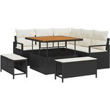  Sjedeća garnitura za vrt 8 kom. Crna poliratan 177 x 177 x 85 cm | Shoptok.si