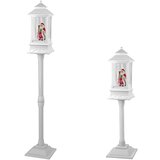 Christmas Decoration Lantern with Santa White Carols Lights | shoptok.hr
