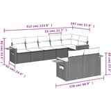  8-dijelni set vrtnih sofa od poliratana s jastucima sivi | shoptok.hr