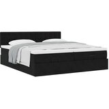 vidaXL Otomanski posteljni okvir z vzmetnicami črn 200x200cm žamet | Shoptok.si