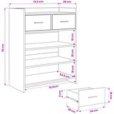  Ormar za cipele 73,5 x 36 x 92 cm Konstruirano drvo Bijela | shoptok.hr