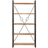 Maison Chic Knjižna omara - Knjižni regal 5-nadstropna 90x30x180cm trden akacijev les, (21724748) | Shoptok.si
