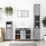 Maison Chic Kopalniška omarica - Kopalniški kabinet siva sonoma 80x33x60 cm inženirski les, (21794805) | Shoptok.si