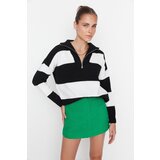 Trendyol Black Wide Pattern Soft Texture Zippered Knitwear Sweater | Eponuda.ba