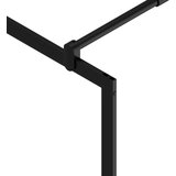 Pregrada za tuš s policom crna 80 x 195 cm s mutnim staklom ESG | shoptok.hr