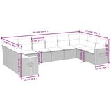  10-dijelni set vrtnih sofa s jastucima crni od poliratana | shoptok.hr