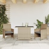 vidaXL Bistro garnitura 3-delna z blazinami bež poli ratan Cene