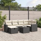 vidaXL 7-dijelni set vrtnih sofa od poliratana s jastucima crni | shoptok.hr