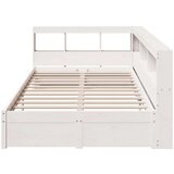  Knjižna postelja brez vzmetnice bela 90x190 cm trdna borovina | Shoptok.si
