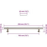  Ručke za ormarić 5 kom srebrne 192 mm od nehrđajućeg čelika | shoptok.hr