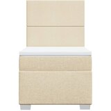  Krevet s oprugama i madracem krem 90 x 190 cm od tkanine | shoptok.hr