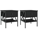 vidaXL Nočna omarica 2 kosa črna 40x42x45 cm inženirski les | Shoptok.si