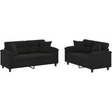  2-dijelni set sofa s jastucima crni od mikrovlakana | shoptok.hr