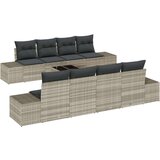  7-delni set vrtnega kavča z blazinami svetlo siva poli ratan, (22091974) | Shoptok.si