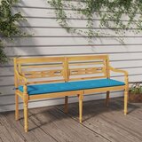  Klop Batavia z modro blazino 150 cm trdna tikovina, (20658318) | Shoptok.si