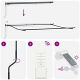 vidaXL Avtomatski retraktibilni senčnik z LED rumene in oranžne barve 500x350 cm | Shoptok.si