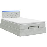  Krevet od pjene s madracem i LED-om Svjetlosiva 120 x 190 cm - Svjetlosiva 120 x 190 cm Kristal s dugmadima | shoptok.hr