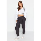 Trendyol Anthracite Pleated Loose Jogger Knitted Sweatpants cene