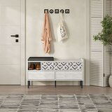 Hanah home heaton shoe bench - ancient white white shoe cabinet | ePonuda.com