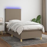 The Living Store Box spring postelja z vzmetnico LED taupe 90x200 cm blago - Box Spring Postelja, (21515378) | Shoptok.si