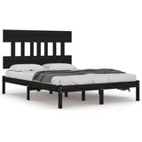 The Living Store Posteljni okvir črn iz trdnega lesa 200x200 cm - Posteljni Okvir, (21526538) | Shoptok.si