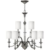 Elstead Lighting Elstead Sussex 9-kraki lestenec, brušen nikelj, E14, (22099637) | Shoptok.si