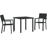  3-delna vrtnica jedilna garnitura Črna HDPE, (22086745) | Shoptok.si