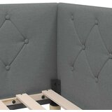 vidaXL Kotna postelja z vzmetnico Temno siva 90 x 190 cm blago | Shoptok.si