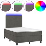 The Living Store Box spring postelja z vzmetnico LED temno siva 120x200 cm žamet - Box Spring Postelja, (21491716) | Shoptok.si
