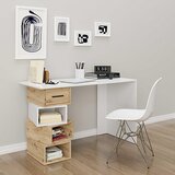 MID.YOU pisalna miza les bela, hrast artisan | Shoptok.si