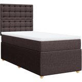 vidaXL Box spring postelja z vzmetnico temno rjava 80x200 cm blago, (21310396) Cene