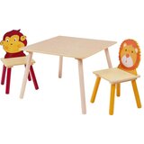Kinder Home Dječji drveni stol s 2 stolčića, komplet - za učenje, igru, crtanje, hranjenje - ANIMALS | shoptok.hr