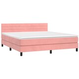  box spring s madracem LED ružičasti 180x200cm baršunasti | shoptok.hr