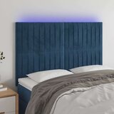  Posteljno vzglavje temno modro 144x5x118/128 cm žamet, (20934065) Cene