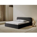 Micadoni Crni tapecirani bračni krevet s prostorom za odlaganje s podnicom 160x200 cm Elizabeth – | shoptok.hr
