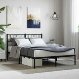  Metalni okvir za krevet s uzglavljem crni 160x200 cm | shoptok.hr
