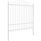 vidaXL Ograjni Panel z Klinom Set 2 Bel Prašno Lakirano Jeklo Vzdržljivo | Shoptok.si