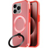 AVIZAR Ohišje MagSafe, odporno na udarce, za iPhone 15 Pro s stojalom, Rdeča, (5000010143) | Shoptok.si