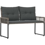  Zunanja klop z blazino Siv 118 x 55 x 82 cm PE ratan in tkanina, (5000272777) | Shoptok.si