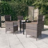  5-dijelni vrtni blagovaonski set s jastucima sivi Siva Dužina stola 80 cm | shoptok.hr