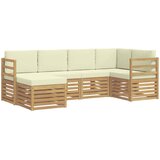  Set vanjskih sofa 6 pcs Bijela i krem Poliester | shoptok.hr