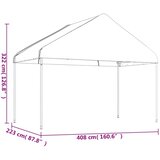  Sjenica s krovom bijela 8,92 x 4,08 x 3,22 polietilen | shoptok.hr