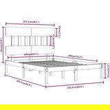  Posteljni okvir siv iz trdnega lesa 200x200 cm, (20645990) | Shoptok.si