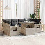 vidaXL 7-dijelni set vrtnih sofa svjetlosivi od poliratana | shoptok.hr
