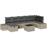 vidaXL 8-delni vrtni kavčni set z blazinami svetlo siva poli ratan, (22092809) | Shoptok.si