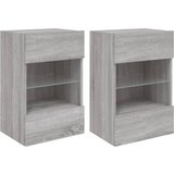 vidaXL Stenske TV omarice z LED 2 kosa siva sonoma 40x30x60,5 cm, (20977864) Cene