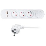 solight PP112PD20 - Produžni kabl sa prekidačem, 3 utičnice i USB-A/USB-C priključcima za punjenje, 3 m Cene
