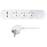 PP112PD20 - Produžni kabl sa prekidačem, 3 utičnice i USB-A/USB-C priključcima za punjenje, 3 m