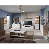 Modern Living Vitrina Calima, Bela, Barva Hrasta | Shoptok.si